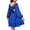 Blue, variant on YunPes Summer Girls Retro Solid Color Bubble Long Sleeve Backless Waist Holiday Style Girl Dress