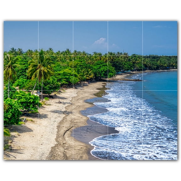 Picture-Tiles.com: Beach Ceramic Tile Wall Mural WAL500095-54M. 30"W x 24"H using (20) 6" x 6" Ceramic Tiles-Satin Finish