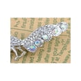 thumbnail image 4 of Tiny Peacock Tail Feather Clear Crystal Rhinestone Silver Tone Bird Pin Brooch, 4 of 4