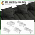 thumbnail image 3 of Modern Oversized Modular Sectional Sofa, Sparkling Chenille with 6 Pillows, No Assembly | Foam+Spring Seats | Square Arms, Grey/Beige/Black/Blue, 3 of 26