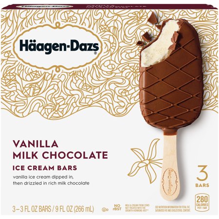 HAAGEN-DAZS Vanilla Milk Chocolate Ice Cream Bars 3 ct Box