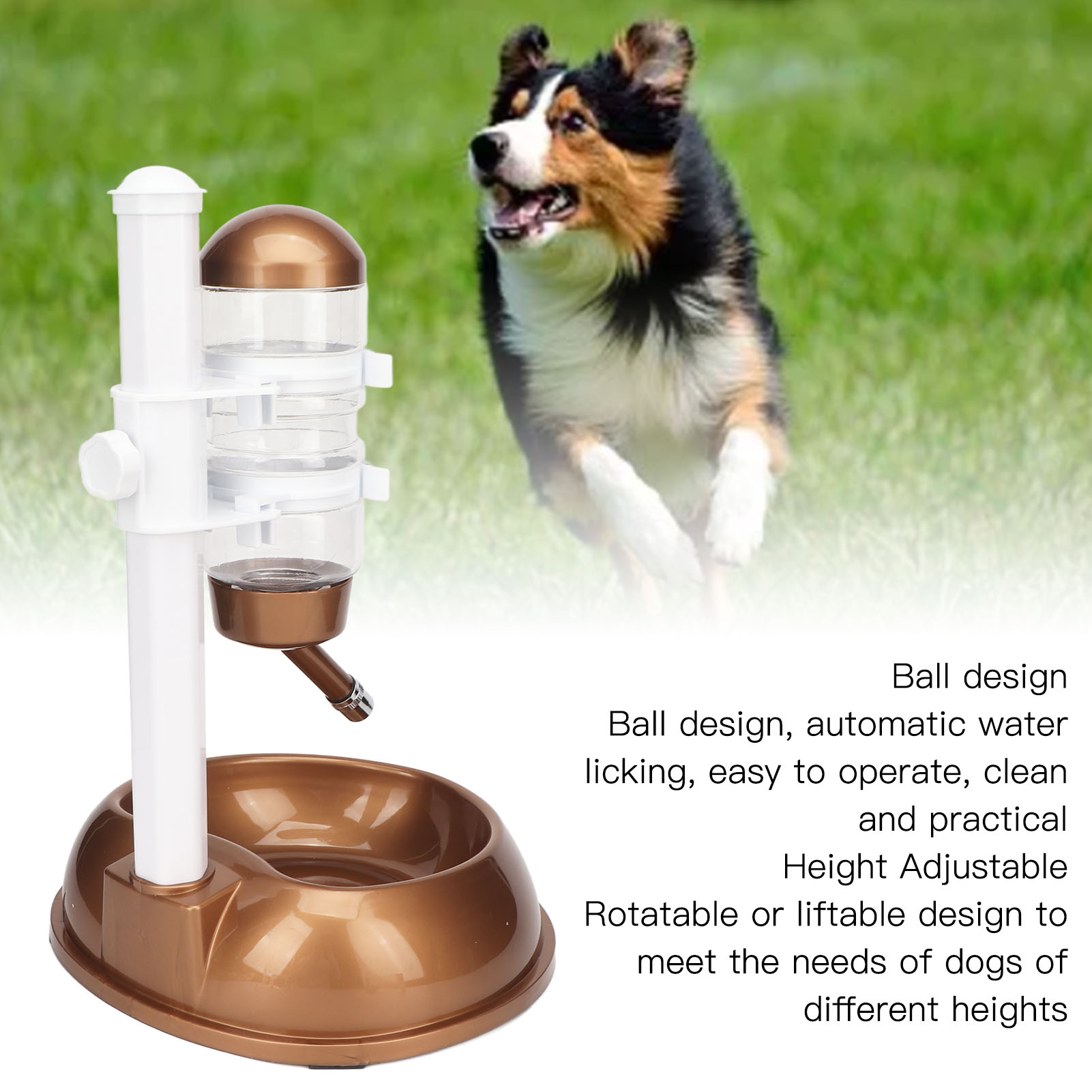 Pet Standing Water Dispenser Bowl Automatic Food Feeder Detachable Pole Height Adjustable Multifunctional Pet Water Dispenser for Pet Dog
