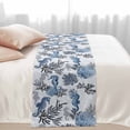 thumbnail image 2 of Summer Marine Life Bed Runner for Queen Size Bed, Ocean Watercolor Seahorse Coastal Corals Soft Bedding Scarf Bedding Protector Slipcover Sofa Throw for Bedroom Hotel Guesthouse, 2 of 8