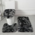 thumbnail image 1 of Juego de alfombras de baño absorbentes de 3 piezas estilo clásico RBCKVXZ, gris oscuro, 1 of 2