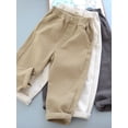 thumbnail image 6 of CONROSES Kids Boys Casual Pants Wide Leg Baggy Pant for Child Solid Elastic Waist Cozy Jogger Trousers with Pockets, 6 of 7