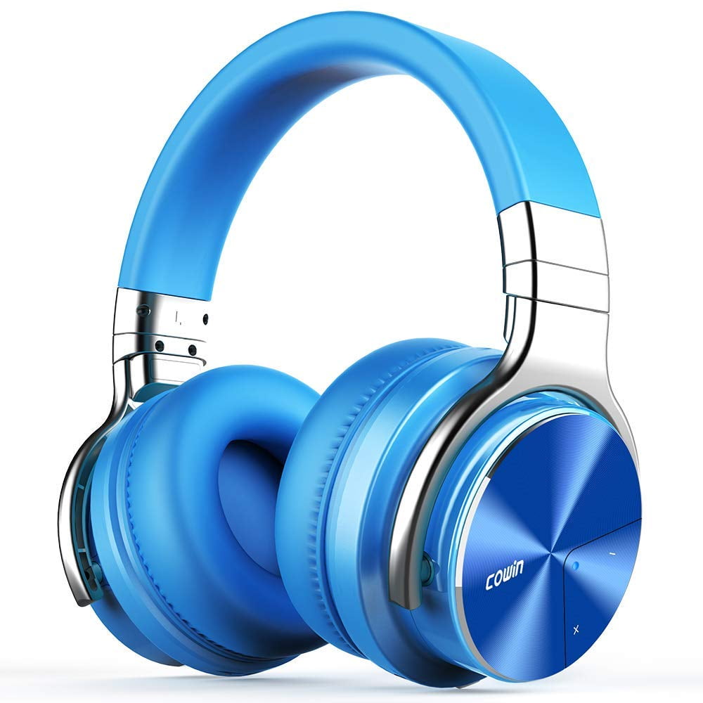 COWIN Bluetooth NoiseCanceling OverEar Headphones, Blue, e7pro