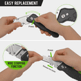Huepar Folding Utility Knife, Quick Change Box Cutter Retractable with ...