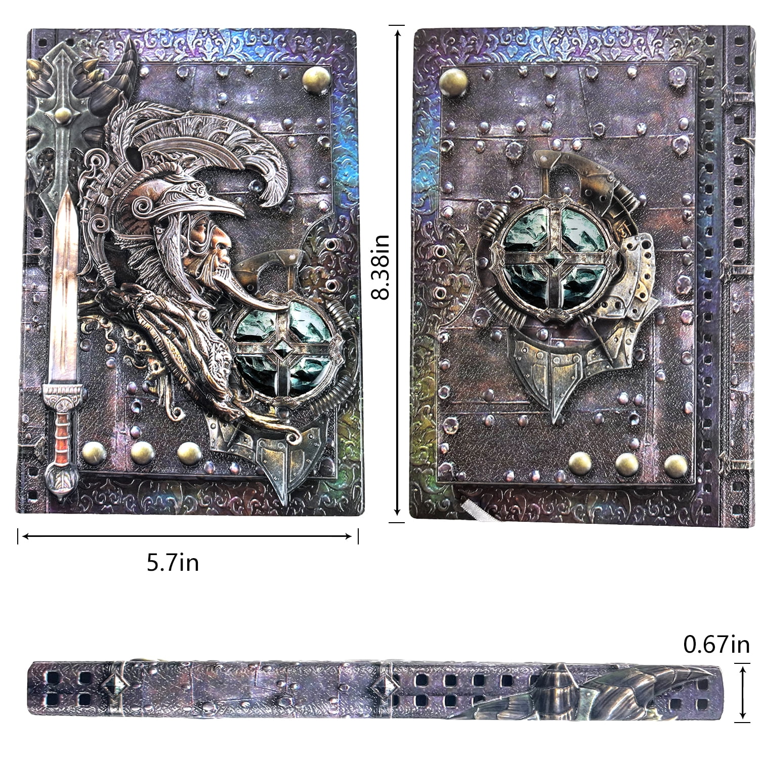 DND Notebook/Diary, unique 288 page book with warrior cover, ideal for Dungeons & Dragons/D&D. Makes a great RPG accessory, nerdy fantasy gift for DMs and players, men or women.