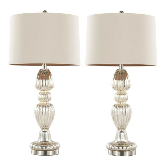 Spade 30" Glass Table Lamps Set of 2, Desk Lamp, Bedside Lamps for Night Stands, Nightstand Lamp, Small Lamp, Small Table Lamps for Living Room Set of 2,