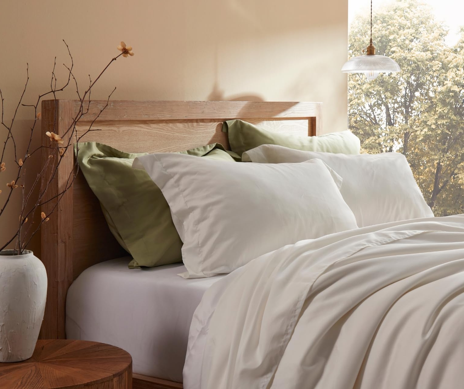 Overcloud Goose Feather and Down Pillows Queen Size Set of 2, with Premium 100% Cotton Shell | Goose Down Blend, Ergonomic Neck Support, Hotel-Grade Comfort | Hypoallergenic & Airflow-Enhanced Des