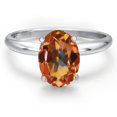 thumbnail image 3 of Gem Stone King 14K White Gold Ecstasy Mystic Topaz Solitaire Engagement Ring for Women | 2.00 Cttw | Oval 9X7MM | Gemstone November Birthstone | Size 7, 3 of 6