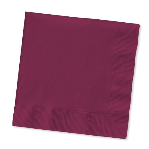Burgundy Paper Lunch Napkins 50 Count for 25 Guests