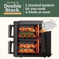 thumbnail image 2 of Ninja DoubleStack - Freidora de aire de 2 cestas, tecnología DoubleStack cocina 4 alimentos a la vez, 7.6 litros, 6 en 1, freír al aire, asar, hornear y limpiar, negro, SL201 (reacondicionado), 2 of 5