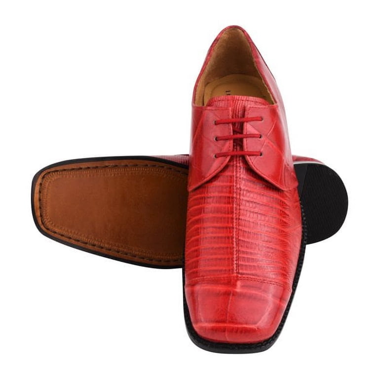 LIBERTYZENO Mens PU Leather Adults Red Casual Lace Up Shoes For Mens LIBERTYZENO Men Genuine Leather Formal Lace Up Oxford Dress  main image 2