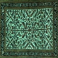 thumbnail image 1 of Ahgly Company Machine Washable Indoor Square Persian Turquoise Blue Traditional Area Rugs, 4' Square, 1 of 4