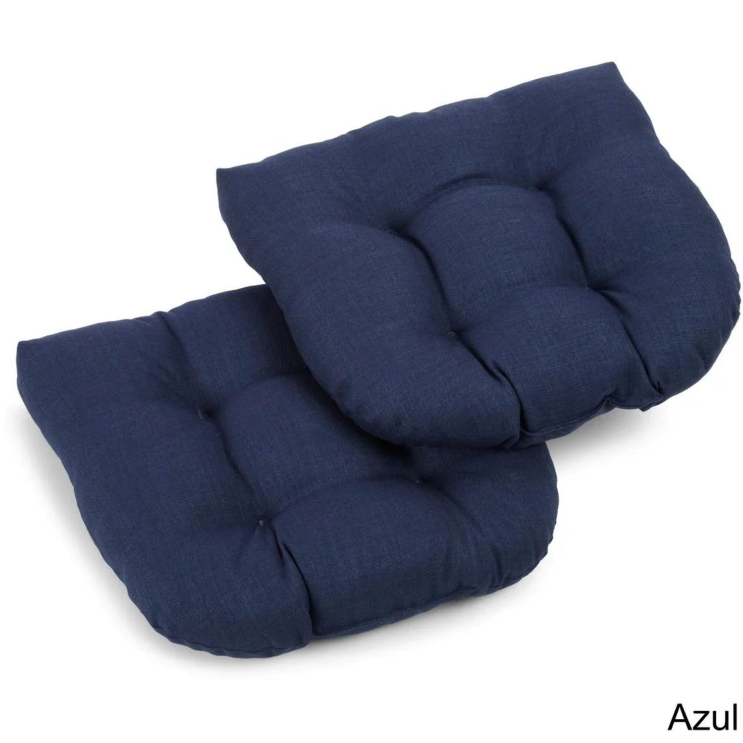 Blazing Needles 19-inch U-Shaped Outdoor Spun Polyester Tufted Dining Chair Cushion (Set of 2)