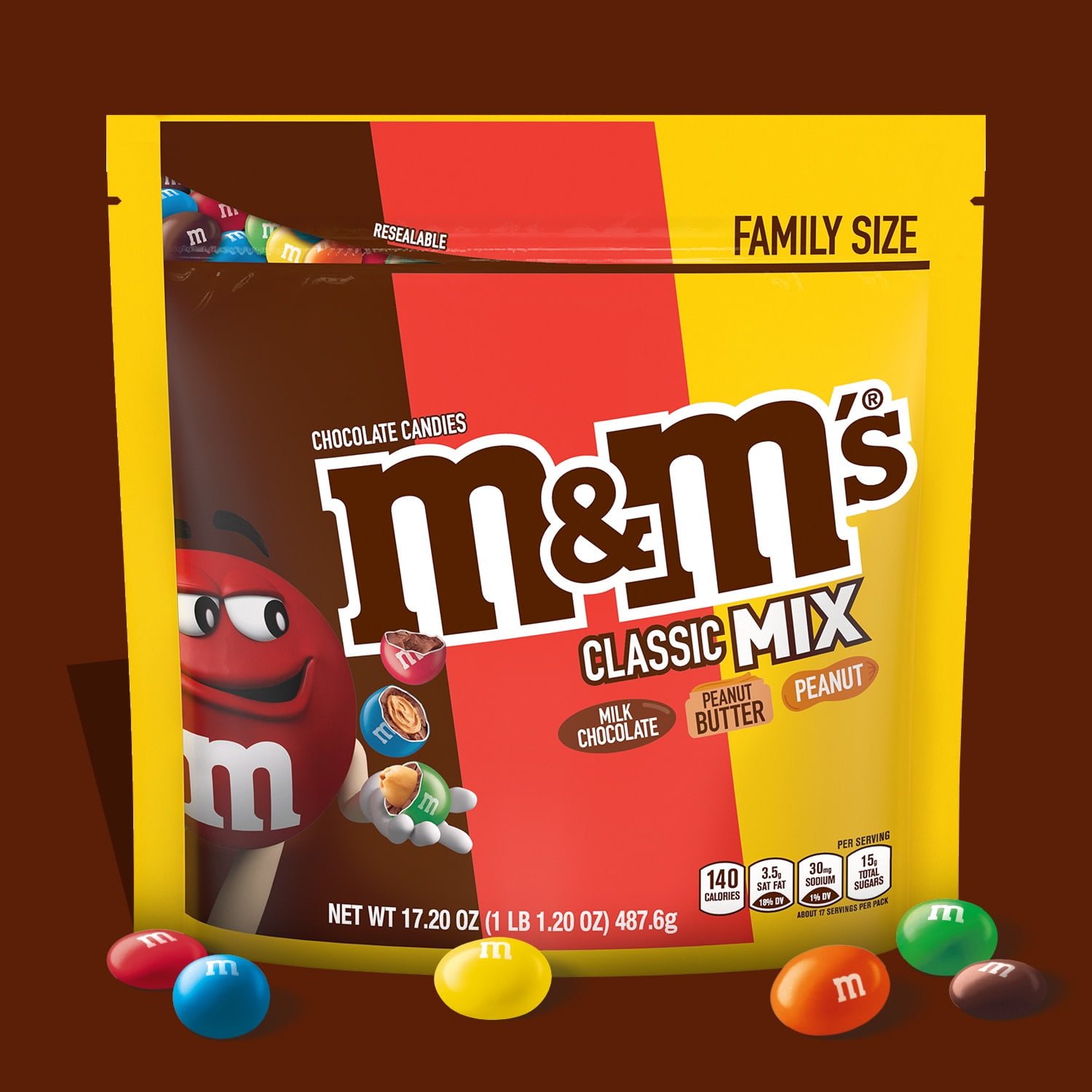 M&M's Classic Mix of Peanut, Peanut Butter & Milk Chocolate Candy