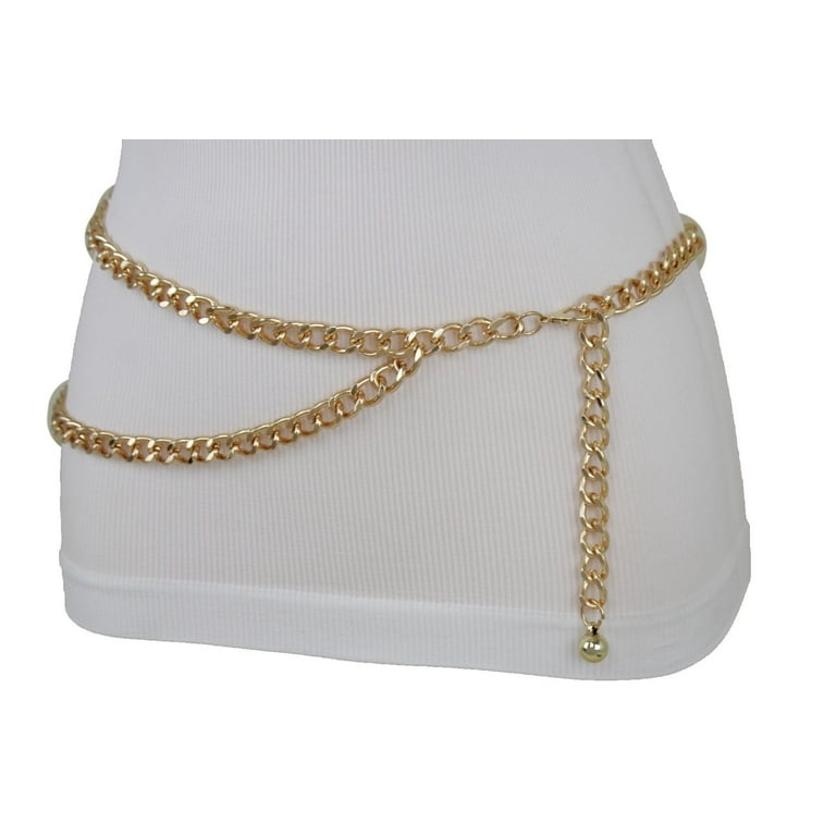 Gold Chain Fashion Ladies Belt Beautiful Elegant Women's Fashion Metal Disc  Decoration Waist Chain Belt Bg-1491