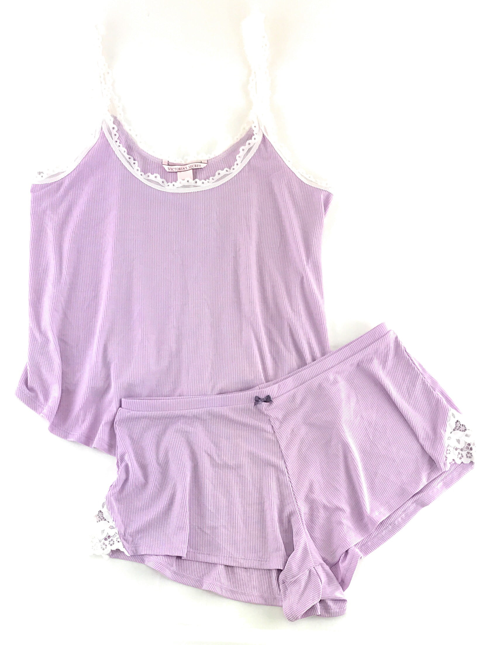 Victoria's Secret Ribbed Cami Tank & Shorts Pajama Set - Walmart.com