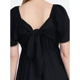 thumbnail image 5 of Time and Tru Women's and Women's Plus Tie Back Mini Dress with Puff Sleeves, Sizes XS-4X, 5 of 6