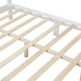 thumbnail image 6 of Full Size Platform Bed with Headboard, Retro Style Wooden Full Bed Frame with Slat Support, Full Size Beds for Kids Teens Adults, No Box Spring Need, White, 6 of 9