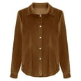 thumbnail image 5 of Women's Velvet Solid Tops 2026 Spring Summer Outfits T-shirt Trendy Long Sleeve Button Down Shirts Fashion party Shirts Casual Basic Blouses, 5 of 6