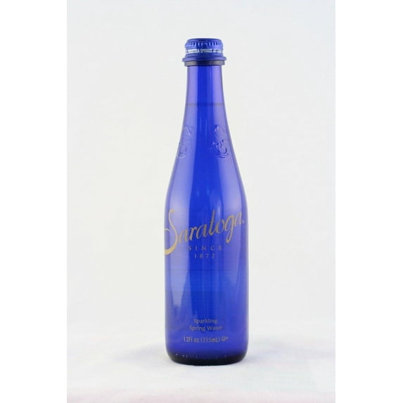 Saratoga Carbonated Sparkling Spring Water, 12 oz Glass Bottles (Pack of 24)