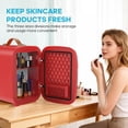 thumbnail image 5 of Dozzle 4L Mini Fridge , Holds 6 Cans, Keeps Skincare and Snacks Chilled with Dual 110V/12V Power, Compact Companion for Dorm, Office, and Car,Red, 5 of 6