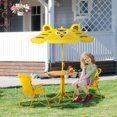 thumbnail image 2 of Outsunny Ensemble de Table et Chaises de Pique-Nique Pliantes pour Enfants Motif Extérieur Jardin Patio Cour Arrière avec Parasol Amovible et à Hauteur Réglable Jaune, 2 of 9