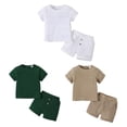 thumbnail image 7 of GYRATEDREAM 1-6Y Toddler Baby Boy Summer Outfit Short Sleeves Solid Color T Shirt Top and Casual Shorts Set Cute Infant Newborn Clothes, 2-3 Years, 7 of 7