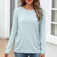 thumbnail image 6 of Bxsruta Womens Long Sleeve Raglan Tops Crew Neck Lightweight Shirts Casual Athletic Tees, 6 of 8