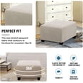 thumbnail image 2 of Square Covers Slipcovers Folding Storage Stool Furniture Protector Form Fit with Elastic Bottom, Stretch High Small Checks Jacquard Fabric(M，white), 2 of 5