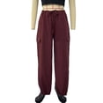 thumbnail image 3 of Pantalones de trabajo holgados de pierna recta y de gran tamaño y pantalones casuales de pierna ancha y cintura alta negros de primavera para mujer, 3 of 5