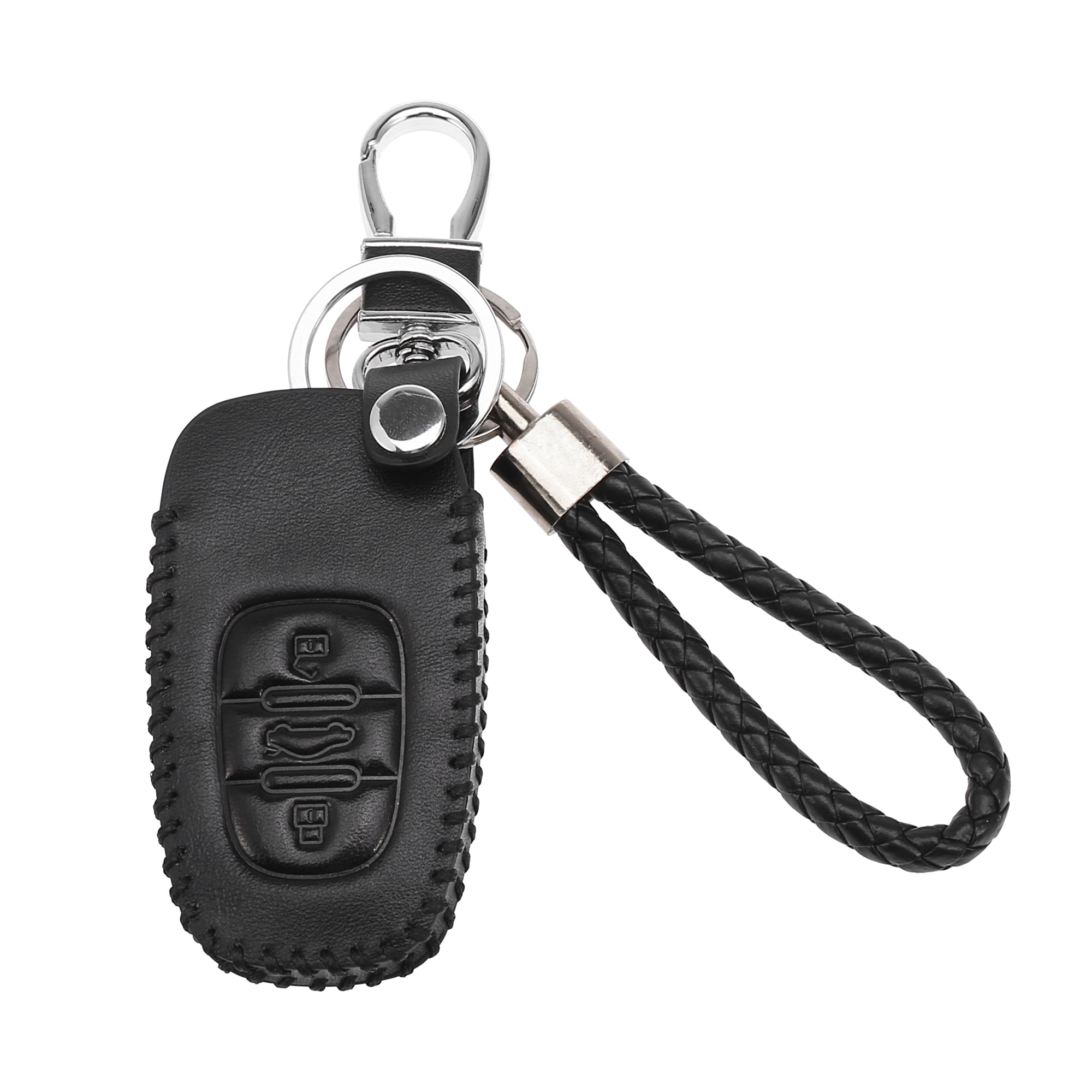 Black Audi Genuine Leather Key Fob 1/Ea NEW