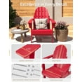 thumbnail image 6 of PetFurnishn Folding Adirondack Chair - Durable HDPE Poly Lumber All-Weather Resistant, Foldable Oversized Balcony Porch Patio Outdoor Chair for Lawn,Backyard, Deck, Garden,Camping -Red, 6 of 10