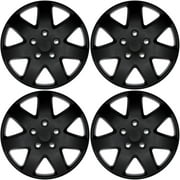 4 PC SET Hub Cap ABS BLACK MATTE 16" Inch for OEM Steel Wheel Cover Caps Covers
