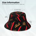 thumbnail image 4 of Daiia Hot Chili Pattern Bucket Hat - Trendy Cotton Sun Hat for Beach, Golf, Fishing - Fun Outdoor Vacation Boonie for Men and Women, 4 of 9