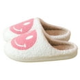 thumbnail image 2 of PacificPlex  Slippers Women's Plush Happy Face, 9-10.5, Pink, 2 of 7