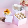 thumbnail image 5 of 8 Pcs White Buffet Risers Set (Size 5",6",7",8",9",10",11",12"),Food Risers for Buffet Table,Display Stand Shelf for Party Catering Dessert Collectibles Acrylic Cube Boxes Display with Hollow Bottoms, 5 of 6