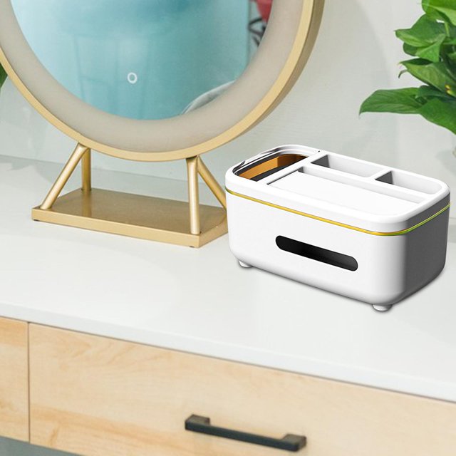 Caja de Pañuelos de Escritorio Dispensador de Servilletas Organizador de Escritorio , Blanco B blanco BLESIY Organizador de pañuelos