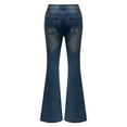 thumbnail image 5 of Women's High Waist Flare Jeans, Slim Fit Bootcut Denim Pants, Retro Washed Jeans for Women, Y2K Inspired Casual Jeans, Everyday Wear and 70s Style Outfits-Light Blue, 5 of 9
