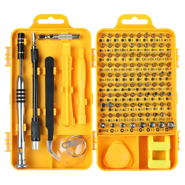 Inteprter Juego de destornilladores 115 en 1, juego de destornilladores de precisión multifunción para desmontar teléfonos móviles, gafas de reloj, Decoración del hogar Inteprter HA017311-00