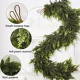 thumbnail image 2 of Skimsklo 71-Inch Artificial Norfolk Pine Christmas Garland with Separate Colored LED Light Strip Unassembled Plastic Holiday Mantel Wall Decoration, 2 of 8