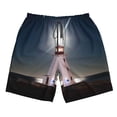 thumbnail image 3 of Uemuo Peggy's Cove Lighthouse Pattern Men's Swim Trunks Hawaiian Beach Bathing Suit Swimsuits Beach Quick-Dry Shorts with Pockets-Small, 3 of 9