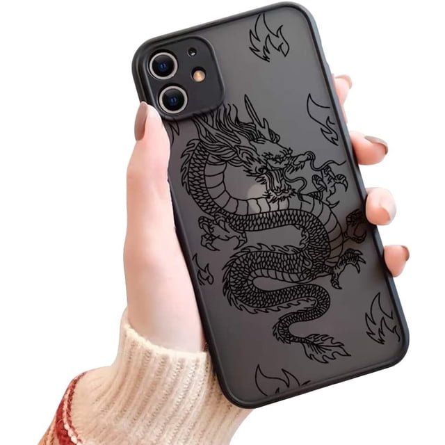 IBAOLEA Compatible with iPhone 11 Case for Clear Fashion Animal Dragon Cartoon Pattern Frosted PC Back 3D and Soft TPU Bumper Protective Silicone Shockproof Protective Case for iPhone 11-Purple