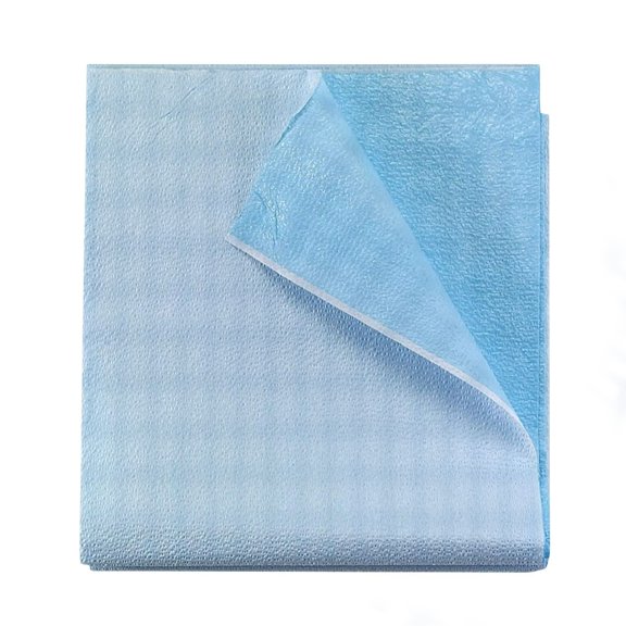 McKesson Blue Disposable Waffle Towels, 2-Ply Tissue with Polyback, 500 Count, 13 x 18 in