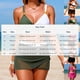 thumbnail image 3 of Trajes de baño Amzcrzy Tankini para mujer, trajes de baño, trajes de baño, bikini con control de abdomen, traje de baño dividido para mujer con top con tirantes ajustables y falda de gasa rosa, L, 3 of 8