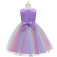 thumbnail image 4 of Gpaecead Toddler Girls Lace Bowknot Dresses Baby Birthday Party Gown Puffy Multi-Color Dresses 7-8 Years Purple, 4 of 5