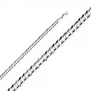 14K White Gold 5.9mm Cuban Concave Chain : 24"