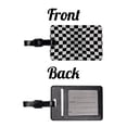 thumbnail image 4 of Checkered Flag Black White Faux Leather Travel Luggage Tag, 4 of 7